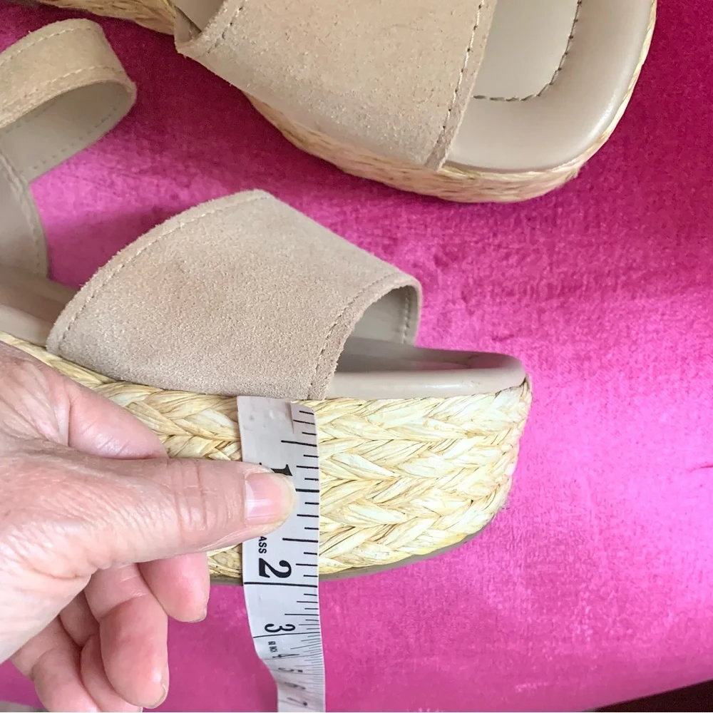Marc Fisher Beige Espadrille Platform Sandals
